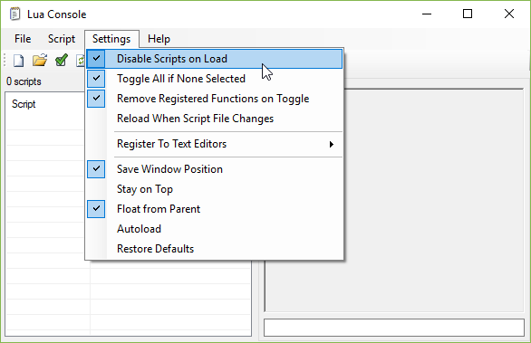 Disable Scripts on Load