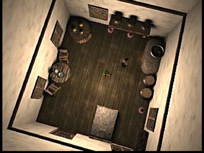 Market man in green pots