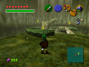 Wonderitems at the ocarina minigame in Lost Woods